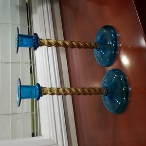 Vintage glass candlesticks